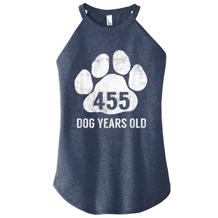 Funny Dog Years Old Vintage 65th Birthday Gag Gift Women's Perfect Tri Rocker Tank