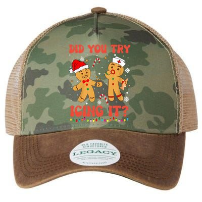 Funny Did You Try Icing It Christmas Nurse Gingerbread  Legacy Tie Dye Trucker Hat