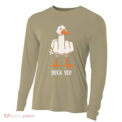 Funny Duck You Quack Up Hilarious Graphic Casual Outfit Cooling Performance Long Sleeve Crew