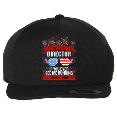 Fireworks Director You See Me Running Patriotic Funny Great Gift Wool Snapback Cap