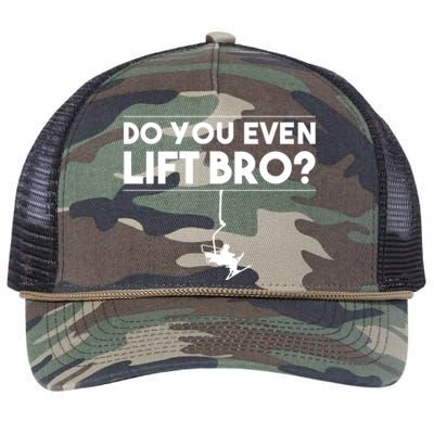 Funny Do You Even Lift Bro Gift Cute Skiing Lover Cool Gift Retro Rope Trucker Hat Cap