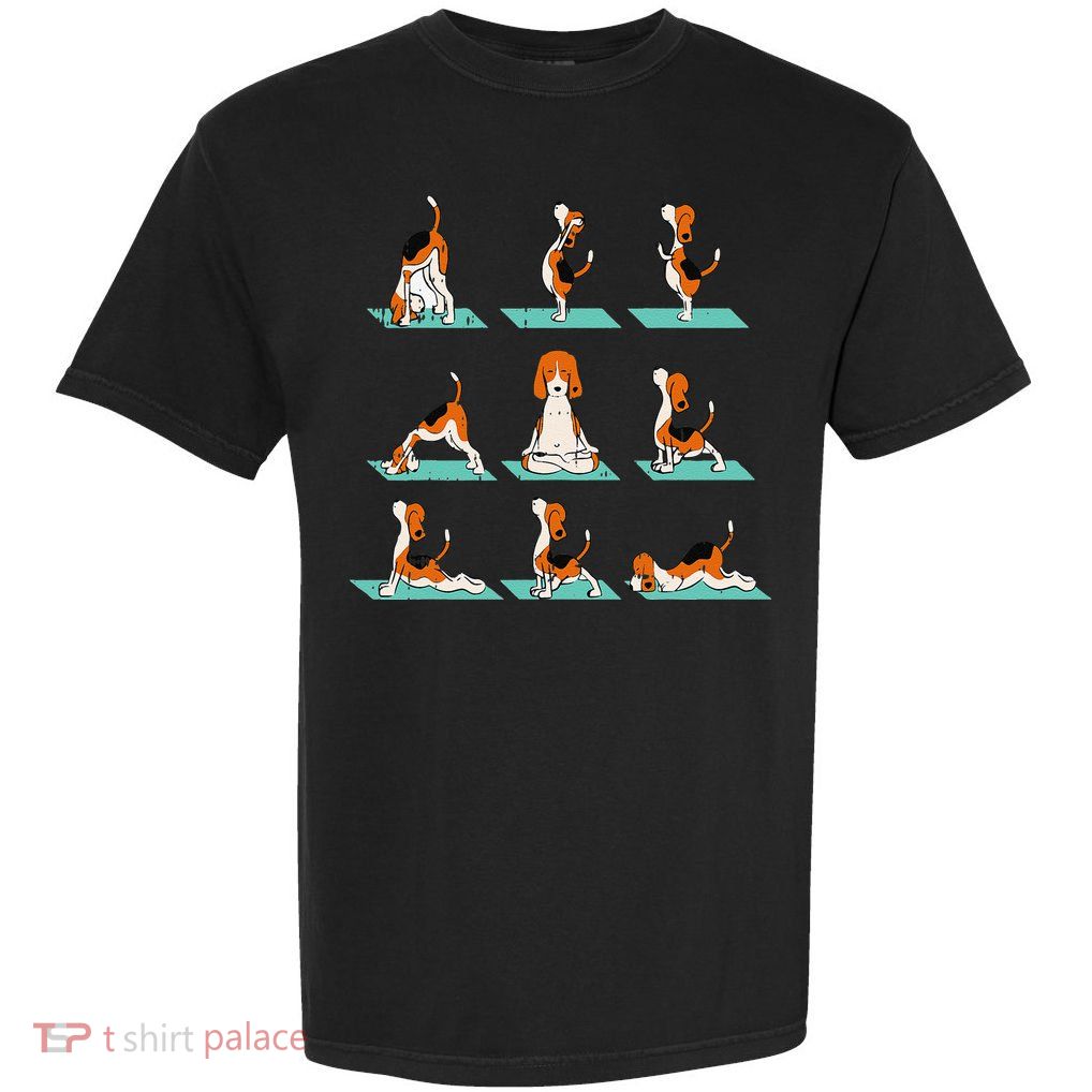 Funny Dog Yoga Pose Lover Namaste Gift Fitness Outfit Garment-Dyed Heavyweight T-Shirt