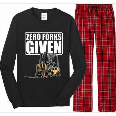 Forklift Driver Zero Forks Given Operator Forklift Long Sleeve Pajama Set