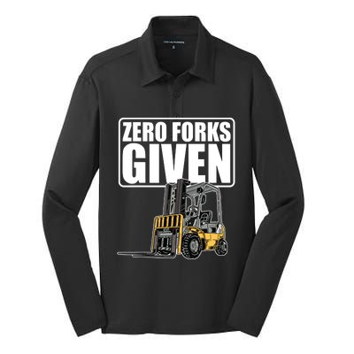 Forklift Driver Zero Forks Given Operator Forklift Silk Touch Performance Long Sleeve Polo