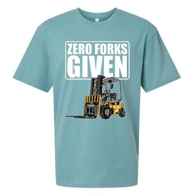 Forklift Driver Zero Forks Given Operator Forklift Sueded Cloud Jersey T-Shirt