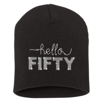 Fifty EST 1973 Born In 1973 50th Birthday Short Acrylic Beanie