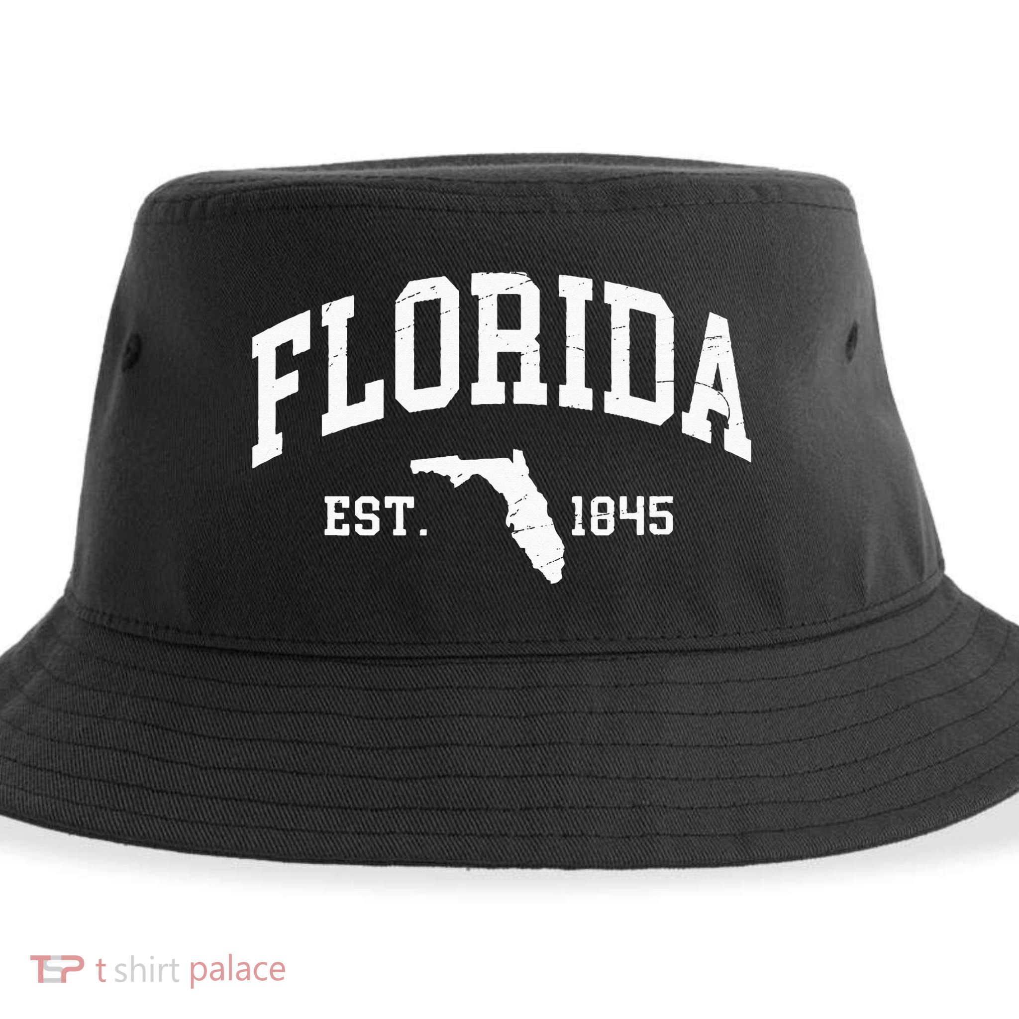 Florida Est 1845 Distressed Worn Design Classic Sustainable Bucket Hat