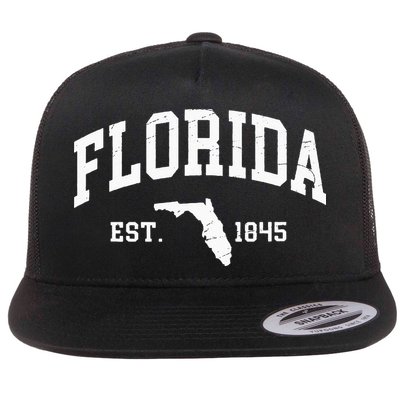 Florida Est 1845 Distressed Worn Design Classic Flatbill Hat