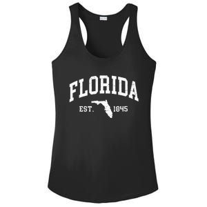 Florida Est 1845 Distressed Worn Design Classic Ladies PosiCharge Competitor Racerback Tank