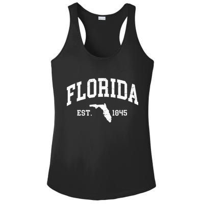 Florida Est 1845 Distressed Worn Design Classic Ladies PosiCharge Competitor Racerback Tank