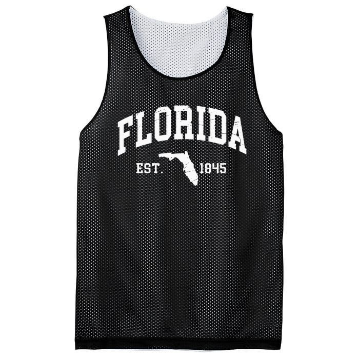 Florida Est 1845 Distressed Worn Design Classic Mesh Reversible Basketball Jersey Tank