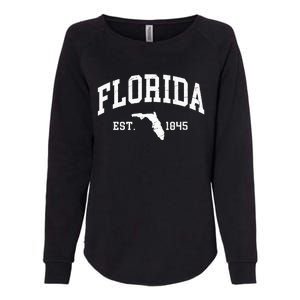 Florida Est 1845 Distressed Worn Design Classic Womens California Wash Sweatshirt