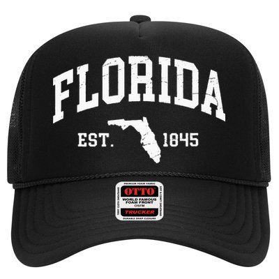 Florida Est 1845 Distressed Worn Design Classic Trucker Hat