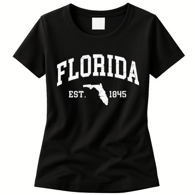 Florida Est 1845 Distressed Worn Design Classic Womens T-Shirt