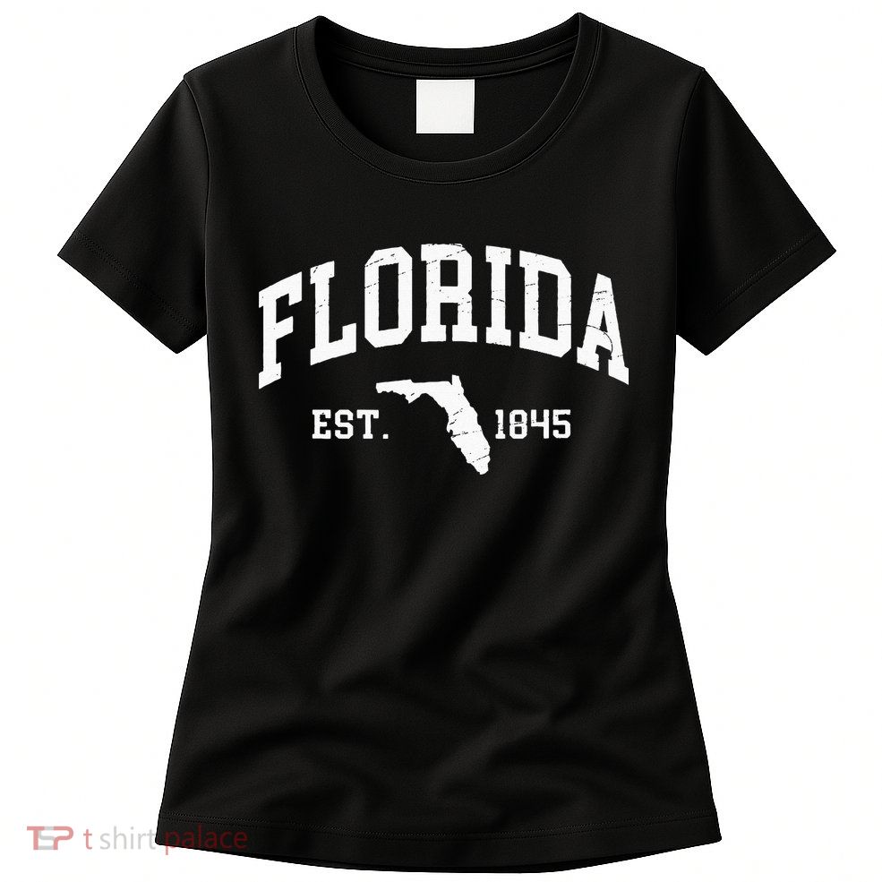 Florida Est 1845 Distressed Worn Design Classic Womens T-Shirt