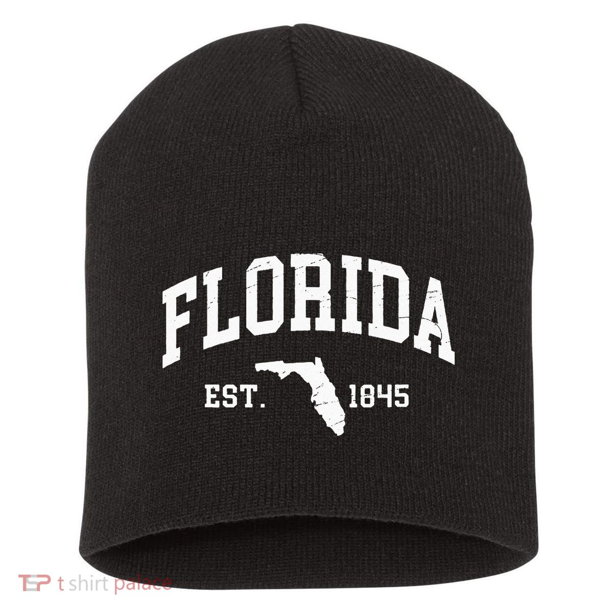 Florida Est 1845 Distressed Worn Design Classic Short Acrylic Beanie