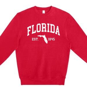 Florida Est 1845 Distressed Worn Design Classic Premium Crewneck Sweatshirt