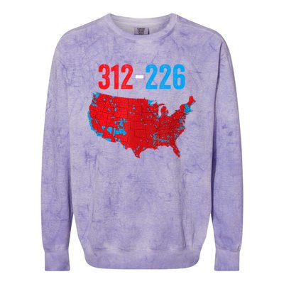 Funny Election 312 Vs 226 Cool Accurate Map Of 2024 Election Gift Colorblast Crewneck Sweatshirt