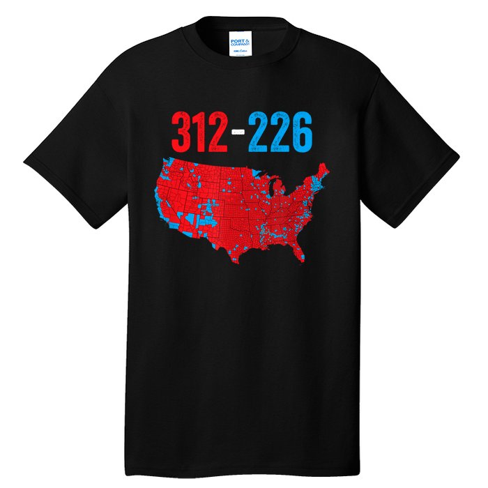 Funny Election 312 Vs 226 Cool Accurate Map Of 2024 Election Gift Tall T-Shirt