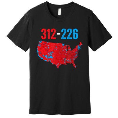 Funny Election 312 Vs 226 Cool Accurate Map Of 2024 Election Gift Premium T-Shirt