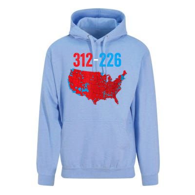 Funny Election 312 Vs 226 Cool Accurate Map Of 2024 Election Gift Unisex Surf Hoodie