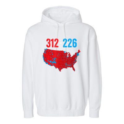 Funny Election 312 Vs 226 Cool Accurate Map Of 2024 Election Gift Garment-Dyed Fleece Hoodie