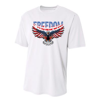 Freedom Eagle 4th Of July American Flag Patriotic Performance Sprint T-Shirt