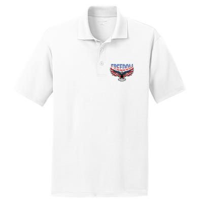 Freedom Eagle 4th Of July American Flag Patriotic PosiCharge RacerMesh Polo