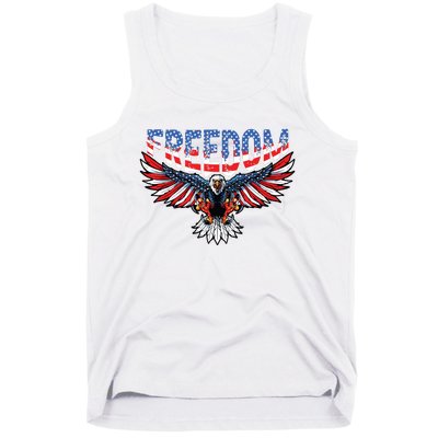 Freedom Eagle 4th Of July American Flag Patriotic Tank Top