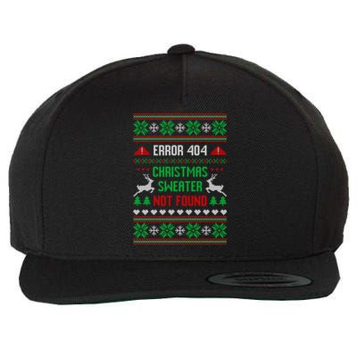 Funny Error 404 Ugly Christmas Sweater Not Found Funny Xmas Wool Snapback Cap