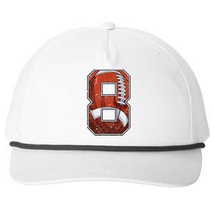 Football Eighth 8th Birthday Boy Eight 8 Years Old Bday Kids Snapback Five-Panel Rope Hat