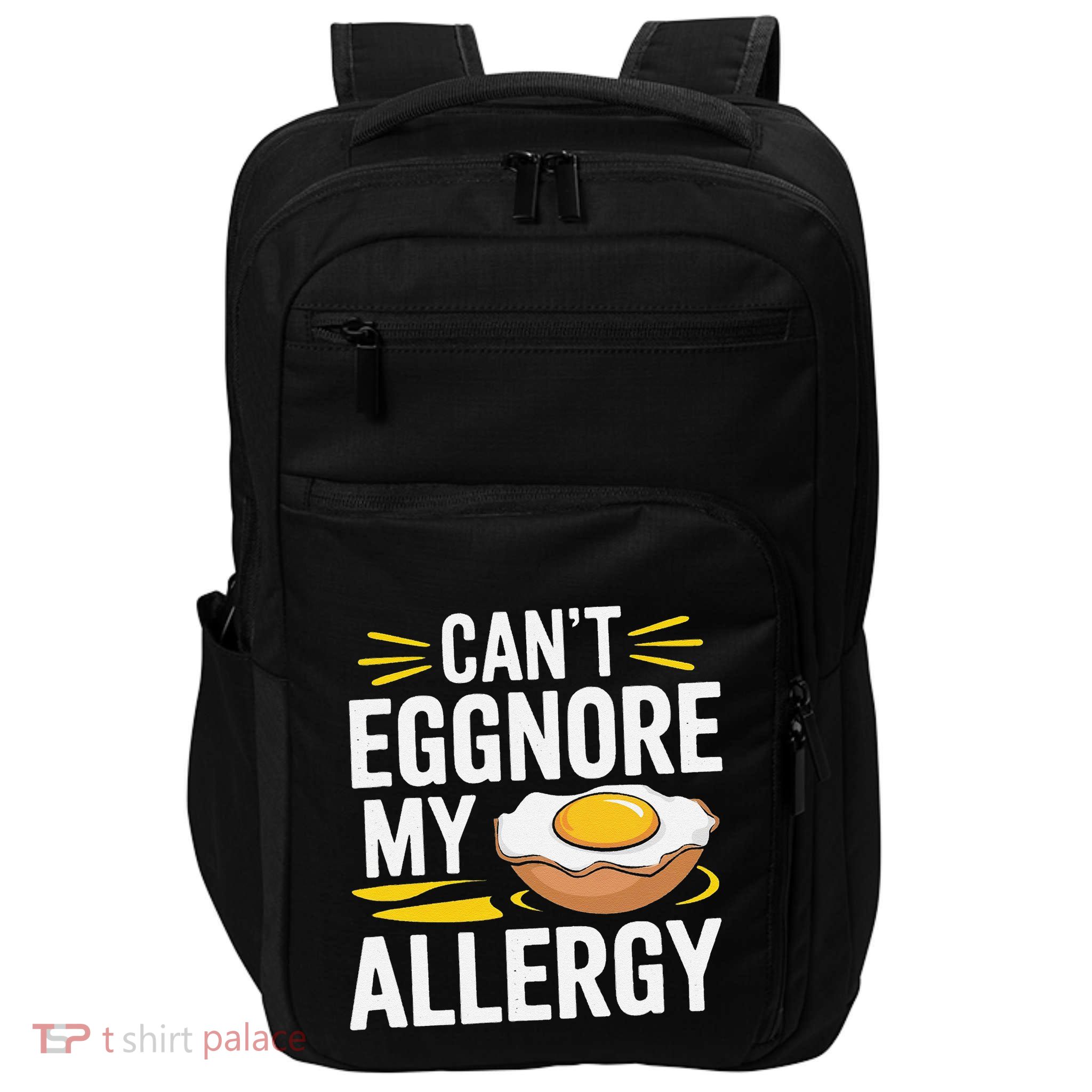 Funny Egg Allergy Pun Egg Tolerance Impact Tech Backpack
