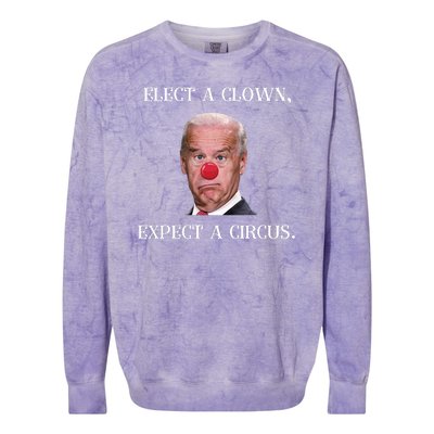 Funny Elect A Clown, Expect A Circus Biden Design #FJB 2021 Colorblast Crewneck Sweatshirt