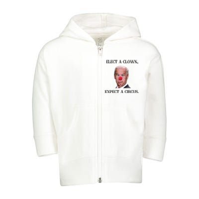 Funny Elect A Clown, Expect A Circus Biden Design #FJB 2021 Toddler Zip Fleece Hoodie