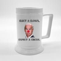 Funny Elect A Clown, Expect A Circus Biden Design #FJB 2021 Beer Stein