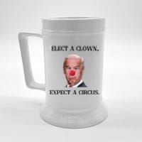 Funny Elect A Clown, Expect A Circus Biden Design #FJB 2021 Beer Stein