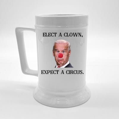 Funny Elect A Clown, Expect A Circus Biden Design #FJB 2021 Beer Stein