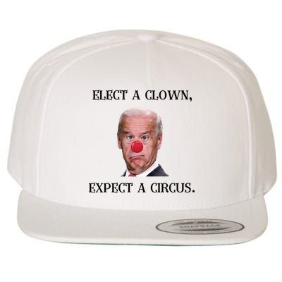 Funny Elect A Clown, Expect A Circus Biden Design #FJB 2021 Wool Snapback Cap