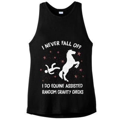Funny Equine Assisted Gravity Checks Horse Ladies PosiCharge Tri-Blend Wicking Tank