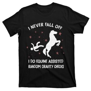 Funny Equine Assisted Gravity Checks Horse T-Shirt