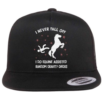 Funny Equine Assisted Gravity Checks Horse Flatbill Hat