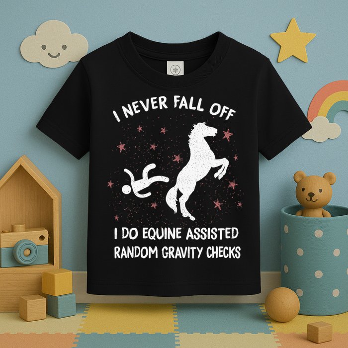 Funny Equine Assisted Gravity Checks Horse Toddler T-Shirt