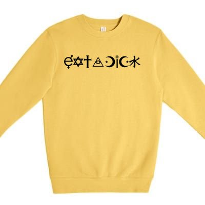 Funny Eat A Dick Gift Coexist Parody Gift Premium Crewneck Sweatshirt