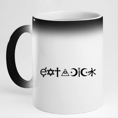 Funny Eat A Dick Gift Coexist Parody Gift 11oz Black Color Changing Mug