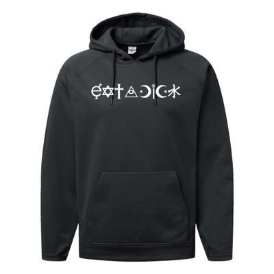 Funny Eat A Dick Gift Coexist Parody Gift Performance Fleece Hoodie