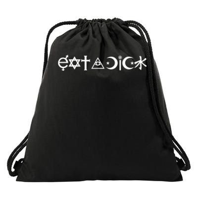 Funny Eat A Dick Gift Coexist Parody Gift Drawstring Bag