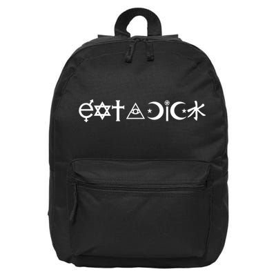 Funny Eat A Dick Gift Coexist Parody Gift 16 in Basic Backpack