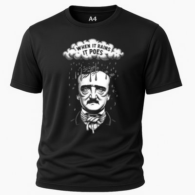 Funny Edgar Allan Poe Literary Goth When It Rains It Poes Performance Shirt