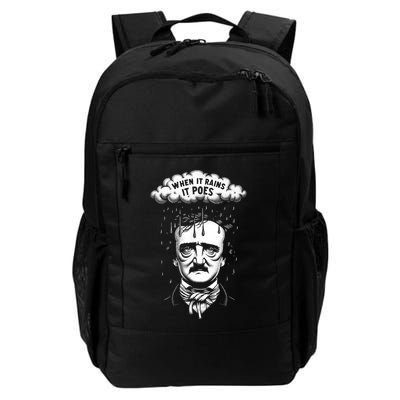 Funny Edgar Allan Poe Literary Goth When It Rains It Poes Backpack