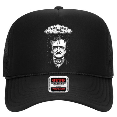 Funny Edgar Allan Poe Literary Goth When It Rains It Poes Trucker Hat
